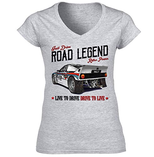 Teesandengines Lancia Rally 037 Vintage Camiseta para Mujer de Algodon Size Small