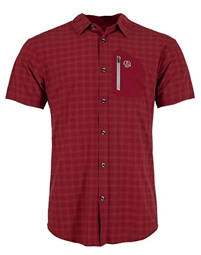 Ternua Athy Camisa, Hombre, Burgundy Checks, M