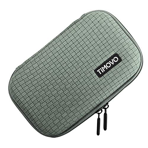 TiMOVO Funda con Correa de Mano para Accesorios Multimedia, Estuche Lígido de Viaje Anti-Golpes para Energía Móvil, Cables de Carga, Cables USB, Batería de Banco, Carcasa Protectora - Gris