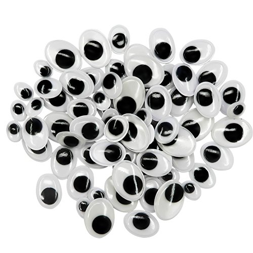 TOAOB 200pcs 14 x 19 mm 10 x 13 mm 12 x 16 mm 8 x 11 mm blanco y negro ojos de seguridad ojos de plástico ojos con adhesiva DIY hecho a mano juguete artesanía animales de peluche marionetas