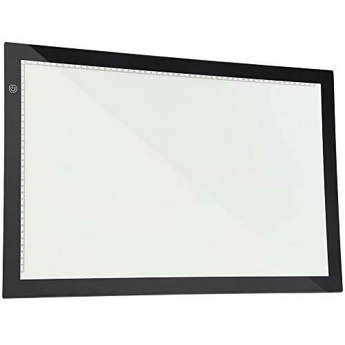 TOPQSC Smart Touch LED Mesa de copia A2 Con Atenuación De Tres Velocidades, Brillo De Atenuación Continuo Ultrafino, Tablero De Caja De Luz De Dibujo LED, Perfecto Para Dibujo/Animación 2D/Caligrafía