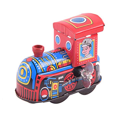 TOYANDONA Juguete de hojalata Vintage Juguete de Tren de Cuerda para niños Escena Antigua Juguete nostálgico