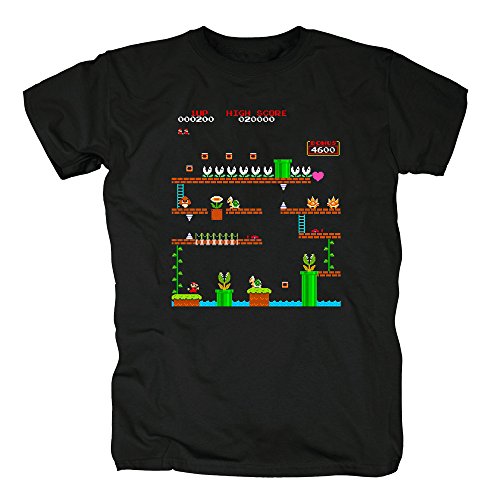 TSP Retro Mario 1UP Camiseta para Hombre 4XL Negro