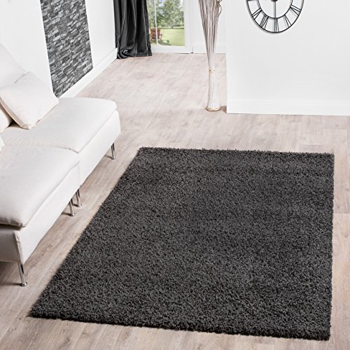 T&T Design Alfombra Shaggy De Pelo Largo para Salón A Precio Inmejorable, Größe:70x250 cm, Farbe:Anthracite