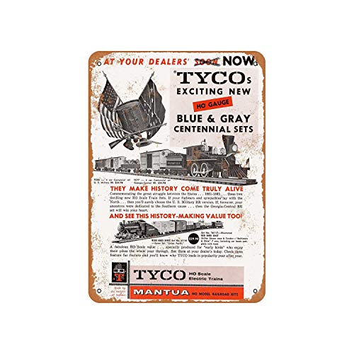 Tyco Electric Trains Vintage Aluminum Metal Signs Tin Plaques Wall Poster For Garage Man Cave Cafee Bar Pub Club Shop Outdoor Home Decoration 12"x8"