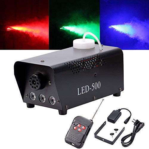 UKing Máquina de humo 500W LED Negro RGB Control Remoto Buena Atmósfera para Varios Festivales Party Bar Disco Clubs Escena de la Boda