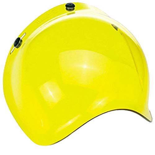 Visera Burbuja Para Casco Jet o Integral 3 Botones Bubble Universal Mecanismo Ajustable en 3 Alturas a Prueba De Viento Para Harley Biltwell Bell DMD Bandit Yam AFX Nolan Agv ( Amarillo )