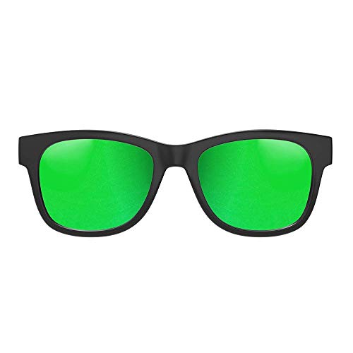 VocalSkull Gafas Verdes Para Juegos Auriculares De Conducción ósea Bluetooth Para Correr y Trabajar En El Hogar Gafas De Sol Con Audio Inalámbrico Marco Esmerilado
