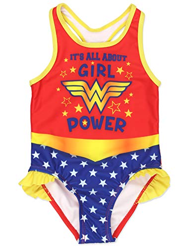 Warner Bros. - Bañador de Wonder Woman Traje de Baño para Niña Pequeña