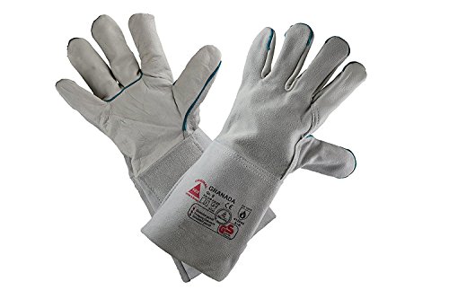 workAnt Prof Guante soldar Guantes Trabajo Guantes Seguridad para soldadores GRANADA-largo - Cuero de vaca TÜV GS - Grado - Talla: 9