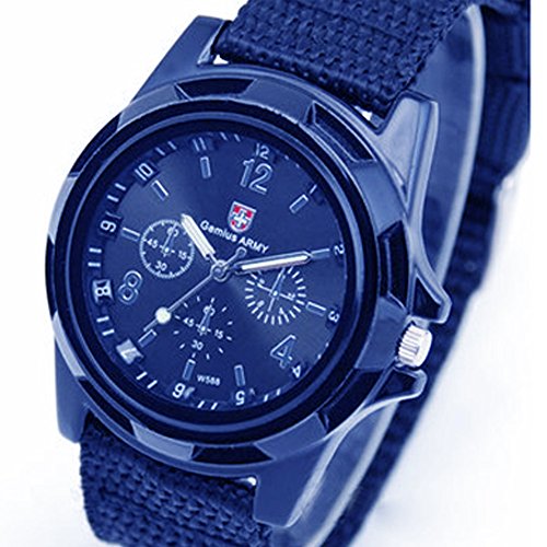 XHXseller Reloj de Cuerda Trenzada Reloj Ultra Delgado, Relojes de Pulsera Moda Minimalista Cinturón de Lona, ​​Reloj de Pulsera de Cuarzo Deportivo Soldado del ejército para Hombres