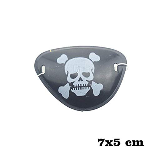 XJIUER Decoración de halloween Día del niño Parche de Ojo de plástico Negro Crossbone Skull Morale Eye Mask para Disfraces de Halloween Party Favors V