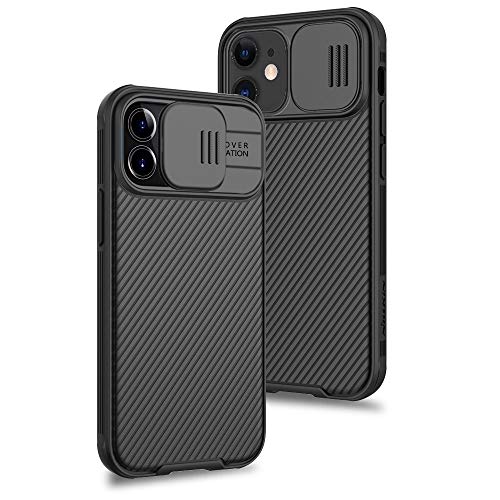 XTCASE Funda para iPhone 12 Mini Protección de la cámara Carcasa Cubierta de cámara Deslizante Proteger Ultra-Delgado Híbrida PC Anti-Choque Anti-arañazos - Negro