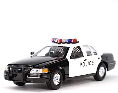 XYSQWZ 1:24 Ford 1999 Victoria Crown American Police Car Patrol Car Simulación Modelo De Aleación Colección (Color: Negro)