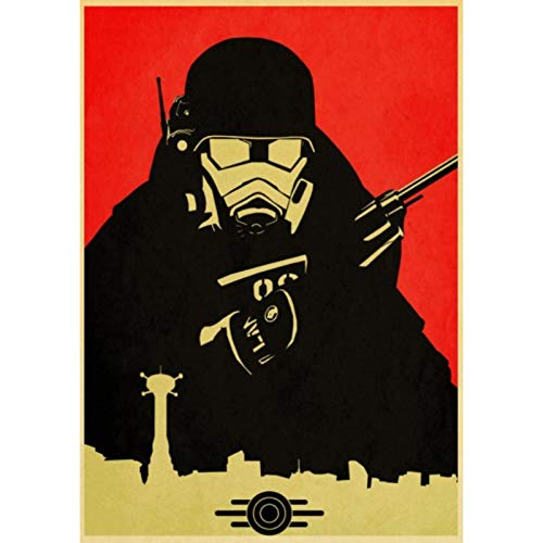 yangchunsanyue Fallout 2 3 4 póster de Juego póster Vintage Pintura de Pared Pegatinas de Pared para Sala de Estar/habitación de niños Barra de café en casa 50x70cm Sin Marco (ZW-1181)