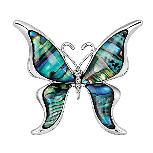 YAZILIND mar Concha Broche Mariposa Forma Rhinestone aleación Collar Pins Animales Ramillete joyería para Mujeres