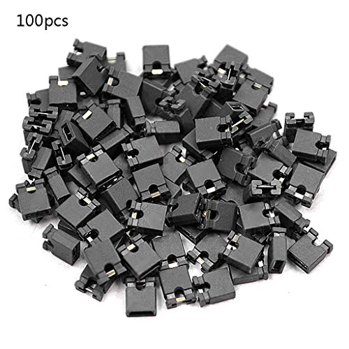 Ycncixwd 100 pcs/pack Pitch Jumper corto Cap con Cabeceras y Carcasas de Alambre 2.54mm Conexión de Single Pin 5 Colores Opcionales