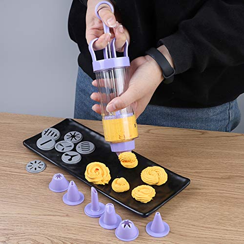 Yehapp Cookie Making Mold Cookie Press Kit Gun Machine Cake Decor 8 Press Molds Pastry Piping Nozzles Cookie Tool Biscuit Making Tool