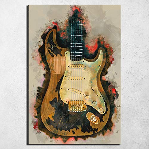 YWOHP Cartel de Arte de Pared Lienzo Grabado Rock Guitarra Lienzo Pintura Mural Cartel decoración Estilo nórdico Lienzo arte-50x70cm_No_Framed_18