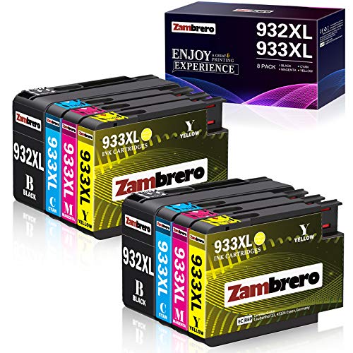 Zambrero 932 933 XL Cartuchos de tinta Reemplazo para HP 932XL 933XL Alta Capacidad Compatible con HP Officejet 7110 6700 6600 6100 7510 7610 7612