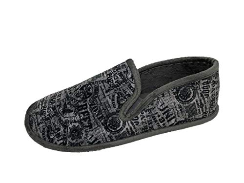 Zapatillas de Estar por casa/Hombre/Biorelax/Cerradas de Talón/Color Gris Estampado/Empeine Suapel/Cámara de Aire/Talón Acolchado/Suela Goma/Talla 42