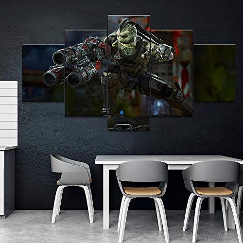 ZHANGGONG Pintura sobre Lienzo Arte de la Pared Imagen 5 Piezas Cartel Decoración para el hogar Juego Unreal Tournament Mural Marco/150X80CM