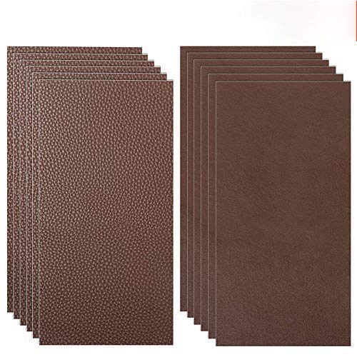 12 Piezas De ReparacióN De Cuero Parches, Primeros Auxilios Autoadhesivos Para SofáS, Asientos Para Autos, Bolsos, Chaquetas, Agujeros Fijos, Rasgaduras, Quemaduras, Manchas (Marron oscuro, 10X20CM)