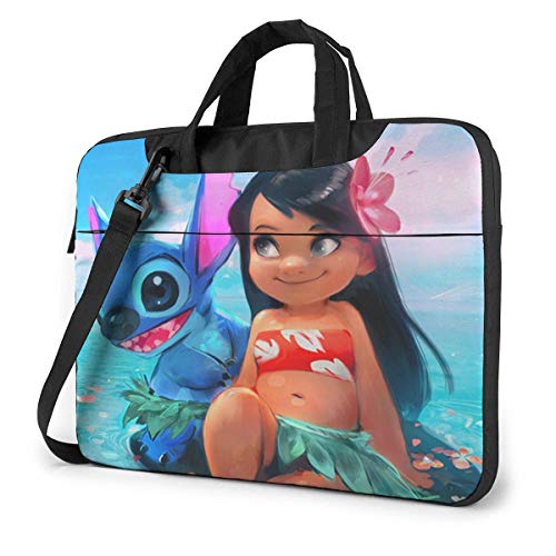 15.6″Durable Hombro Mensajero Bolsa maletín PC Lilo Stitch Moana Moda Impermeable Ordenador Portátil/portátil/Tablets