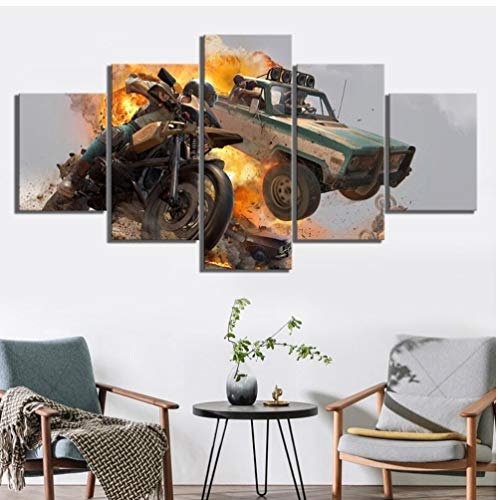 5 piezas de pinturas de arte de pared póster de juego Player Unknown's Battle Grounds imágenes arte en lienzo para decoración del hogar arte de pared wk40x60x2 40x80x2 40x100cm