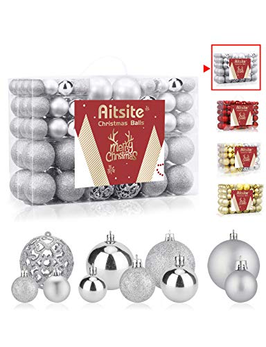 Aitsite 100PCS Bolas de Navidad Bolas de árbol de Navidad Adorno de Pared Colgante de Pared Adornos Decoraciones Árbol Bolas Decorativas Boda de Fiesta Suministro Hogar Decoraciones para Festivales