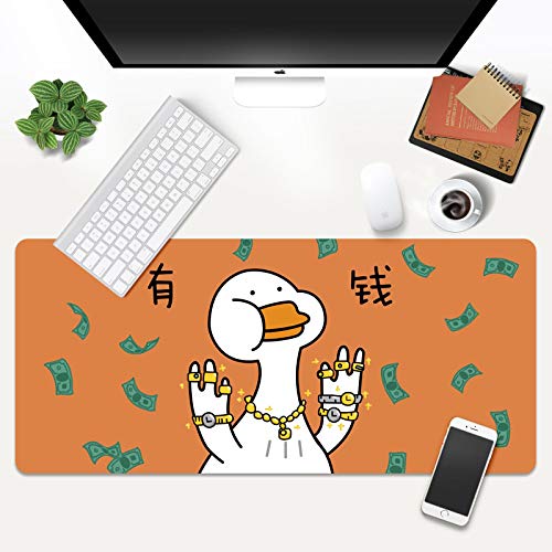 alfombrilla de ratón xxl Alfombrilla Gaming para ratón 700x300x3mm Pato rico de dibujos animados Mouse Pad precisión y Velocidad Parte Inferior de Goma para una sujeción Estable Antideslizante Resiste