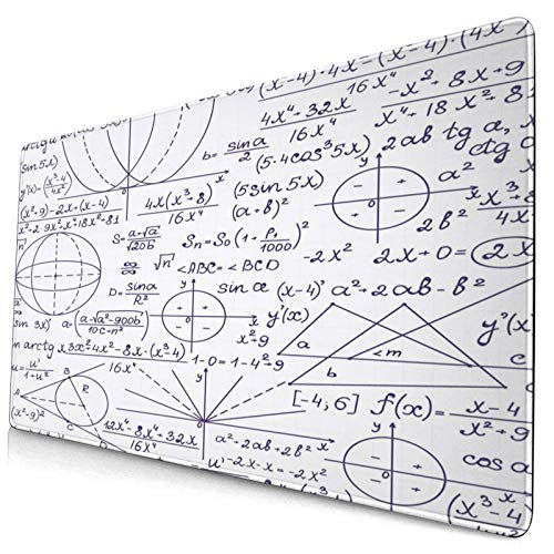 ALLMILL Alfombrilla Raton School Genius Smart Student Matemáticas Geometría Ciencia Números Fórmulas Alfombrilla Gaming Alfombrilla para computadora con Base de Goma Antideslizante,750×400×3mm