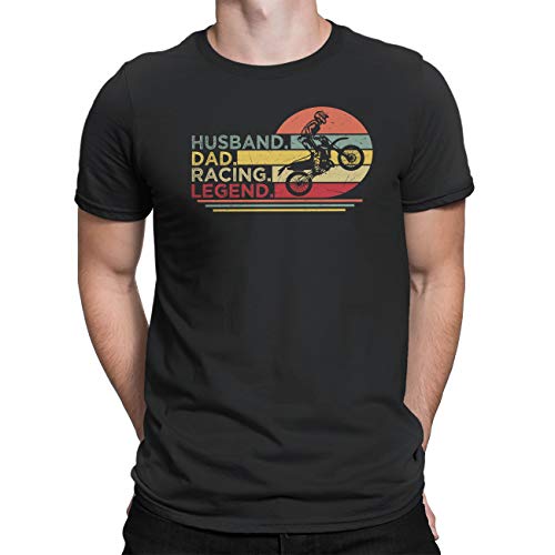 ALPHADAS Camisetas vintage para hombre – Marido Dad Racing Legend Motocross Dirt Bike – Camiseta de manga corta con cuello redondo