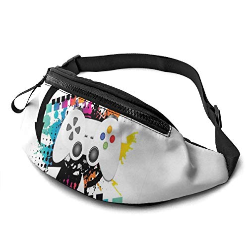 AOOEDM Bolsa de Cintura con Estampado de Controlador de Juego de Consola Moderna, riñonera Ligera de Viaje de Moda, riñonera Deportiva Ajustable para Correr