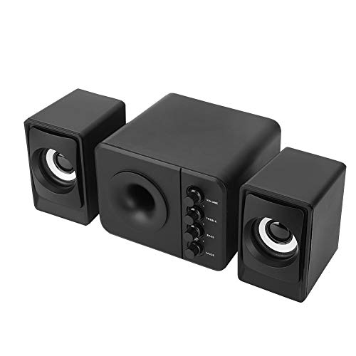 ASHATA Mini Altavoces portátiles para PC, Versión D-205 Mini USB 2.1 Bajo para subwoofer Altavoces Bluetooth, Mini Altavoz con USB Altavoz Bluetooth para computadora de Escritorio, Negro