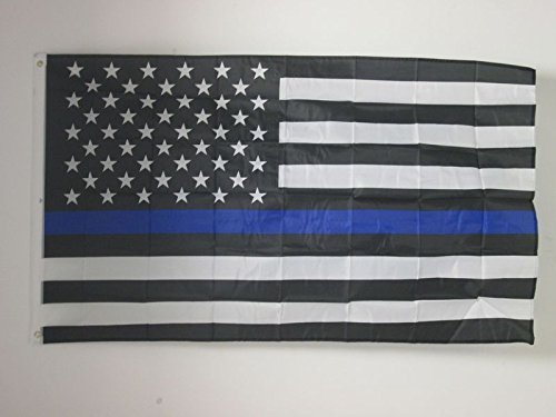 AZ FLAG Bandera del The Thin Blue Line Americano 150x90cm - Bandera DE Estados Unidos 90 x 150 cm poliéster Ligero