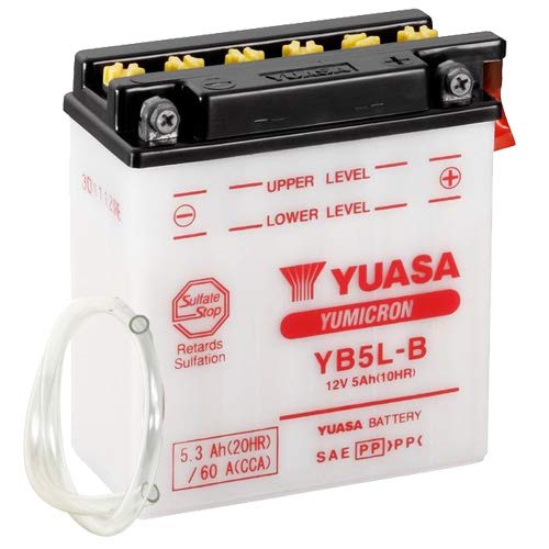 Batería Yuasa yb5l de B, 12 V/5Ah (Dimensiones: 121 x 61 x 131) para Piaggio/Vespa Skipper 80 Diseño Año 1994