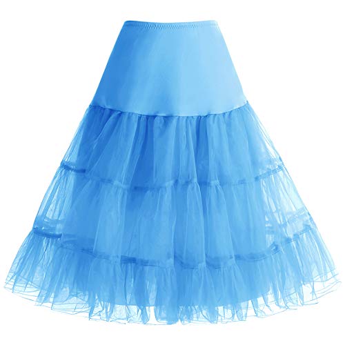 Bbonlinedress Mujeres Organza 50s Retro Rockabilly Enaguas Miriñaques Blue M