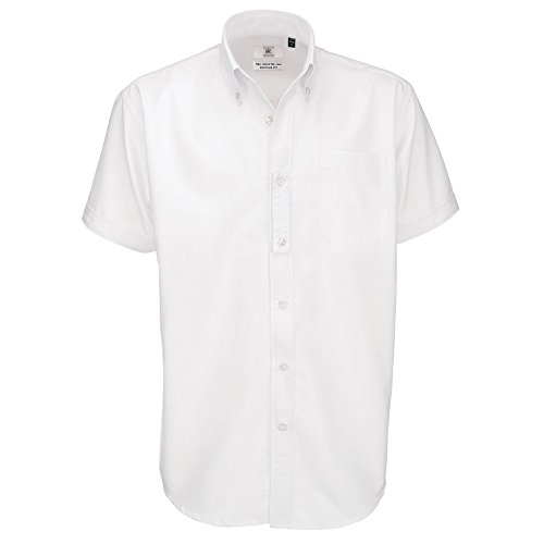 B&C - Camisa Oxford de manga corta informal para hombre