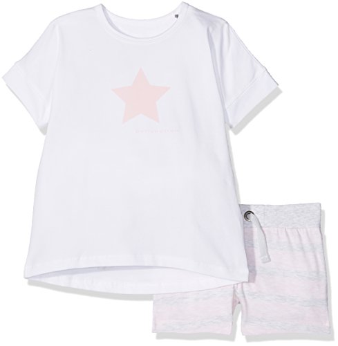 bellybutton KiKo Schlafanzug 2tlg. T-Shirt 1/4 Arm,Short Conjuntos de Pijama, Blanco (Bright White 1000), 6 años para Niñas