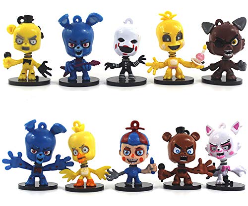 BESTZY 10pcs Five Nights at Freddy's, Five Nights At Freddy Modelo de decoración Modelo de personaje animado Regalo (2,5 pulgadas)