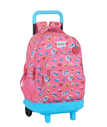 Blackfit8 Mochila Grande Con Ruedas Compact Extraíble Reciclable Cute, 330x220x450mm, Rosa Chicle