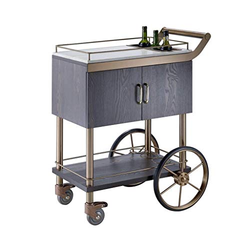 BXU-BG Vino Carrito de la Compra de té de Acero Inoxidable de Cristal móvil Dining Car Hotel de 3 Capas de la Compra Carro de la Compra Pequeño (Acero Inoxidable Color, 108 * 90 * 58 CM)