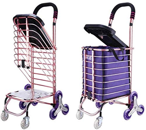 Carros Compra, Trolley De Carreras Plegable Con Asiento De Aleación De Aluminio 8 Ruedas Trolley Ligero De 35L Resistente Al Desgaste Y Plegable Para Un Fácil Almacenamiento