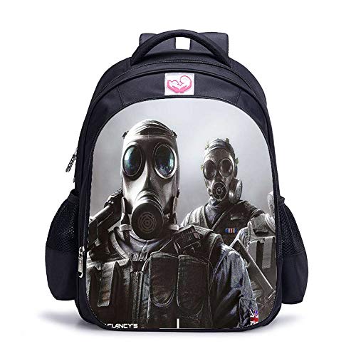 Clancy'S Rainbow Six - Mochila Escolar con diseño de Dibujos Animados para Chicas y Chicas (17,5 x 5,5 x 11,8 Pulgadas) G