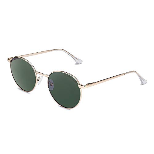 CLANDESTINE Orbita Gold Dark Green - Gafas de Sol de Nylon HD para Hombre & Mujer