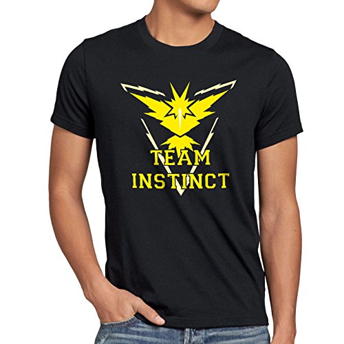 CottonCloud Equipo Amarillo Instinto Camiseta para Hombre T-Shirt Instinct, Talla:3XL, Color:Negro