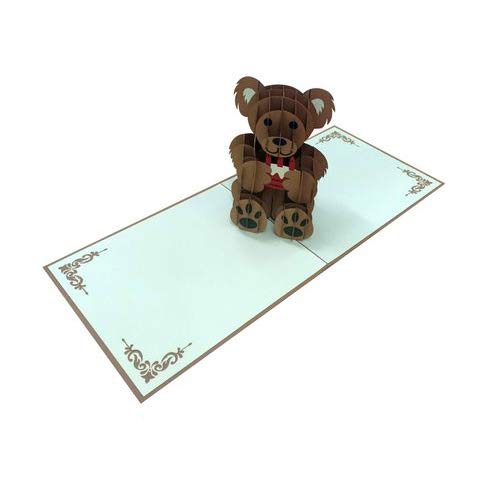 Cumpleaños, tarjetas de felicitación con oso de peluche 3D Pop Up hecho a mano, regalo de cumpleaños