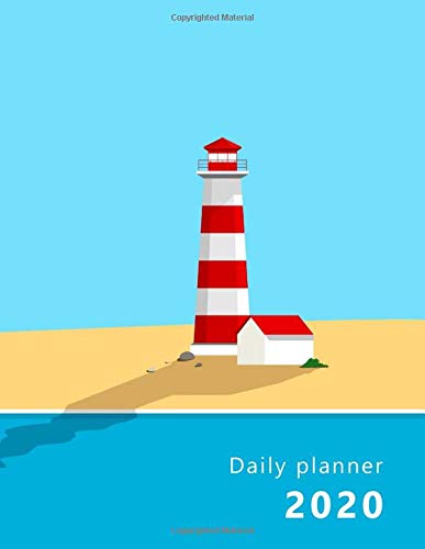 Daily Planner 2020: Large, 1 day per page. Daily Schedule, Goals, To-Dos, Assignments and Tasks. Includes Gratitude section, Meal planner, Mood and ... design, lighthouse. Soft matte cover).