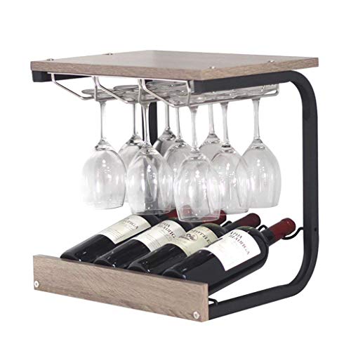 Decoración de muebles Simplicidad creativa Estante para botellas de madera con estante para vino Estante de madera Mesa Gabinete para vino de estilo europeo creativo para la sala de estar Contiene